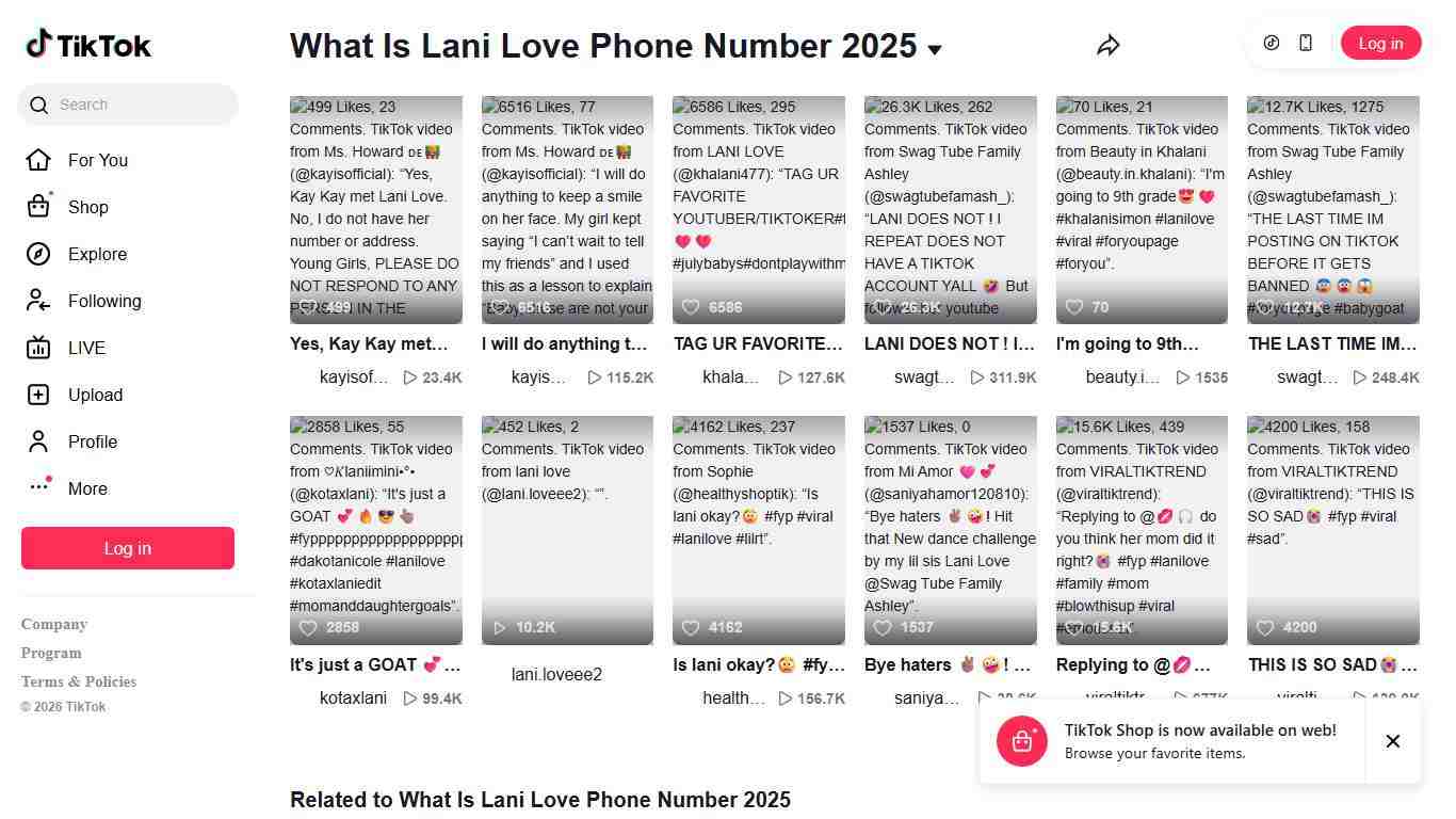 What Is Lani Love Phone Number 2025 | TikTok