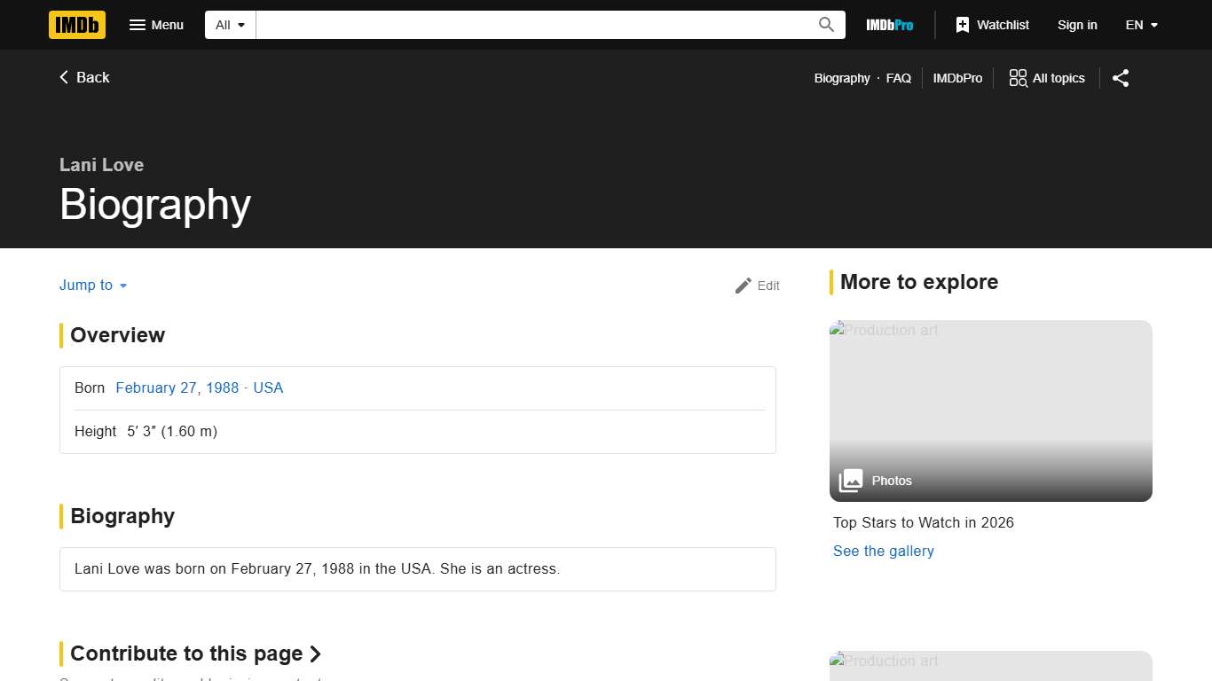 Lani Love - Biography - IMDb